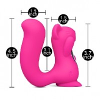 Squirrel 10 Function each end, Clitoral Sucking Massager Silicone PINK